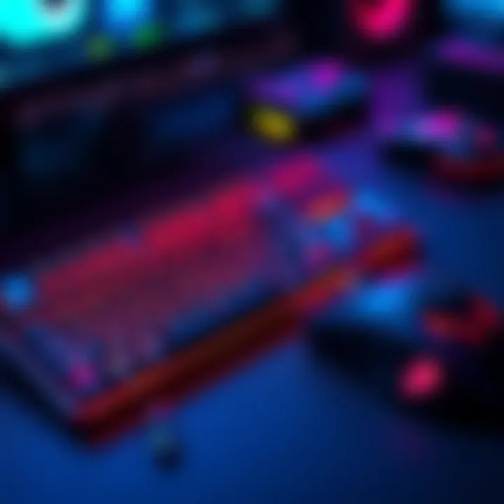 A keyboard and mouse setup showing optimized keybinds for gaming