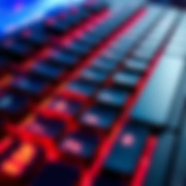 A close-up of a gaming keyboard showing the ESDF keys highlighted in comparison to the WASD keys.