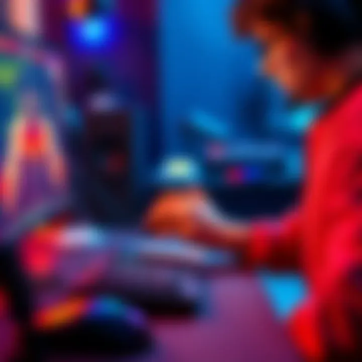 A player focused on a keyboard and mouse while gaming, demonstrating precise movements