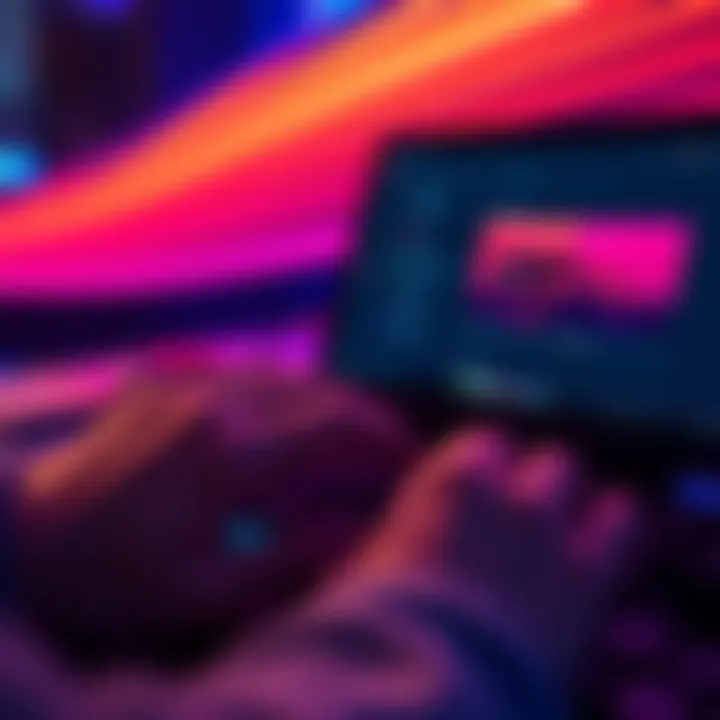 Person using a keyboard with highlighted screenshot shortcuts on the screen