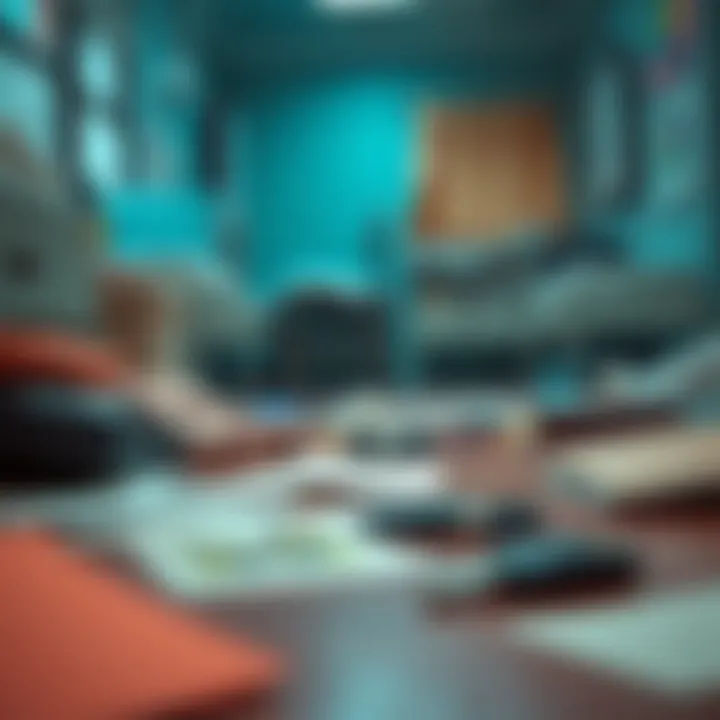 A close-up view of a keycard lying on a dormitory floor in the Outpost, surrounded by scattered papers and personal items.