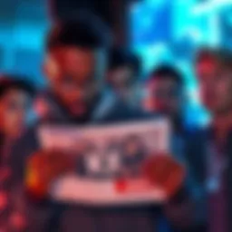 KF Leak Announcement A group of people looking surprised while reading a news report about KF's latest leak.