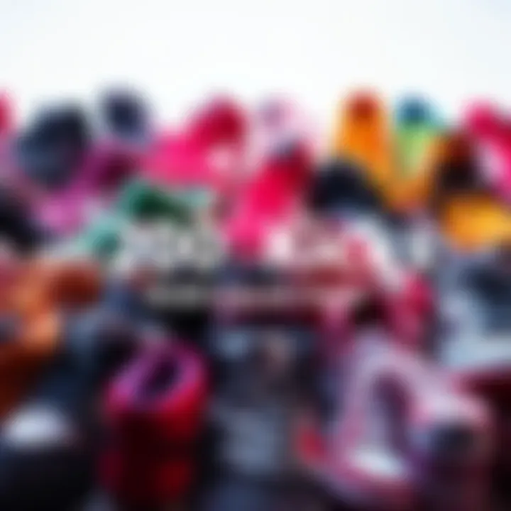 A vibrant display of various Kicks, showcasing different styles and colors, celebrating a milestone collection.