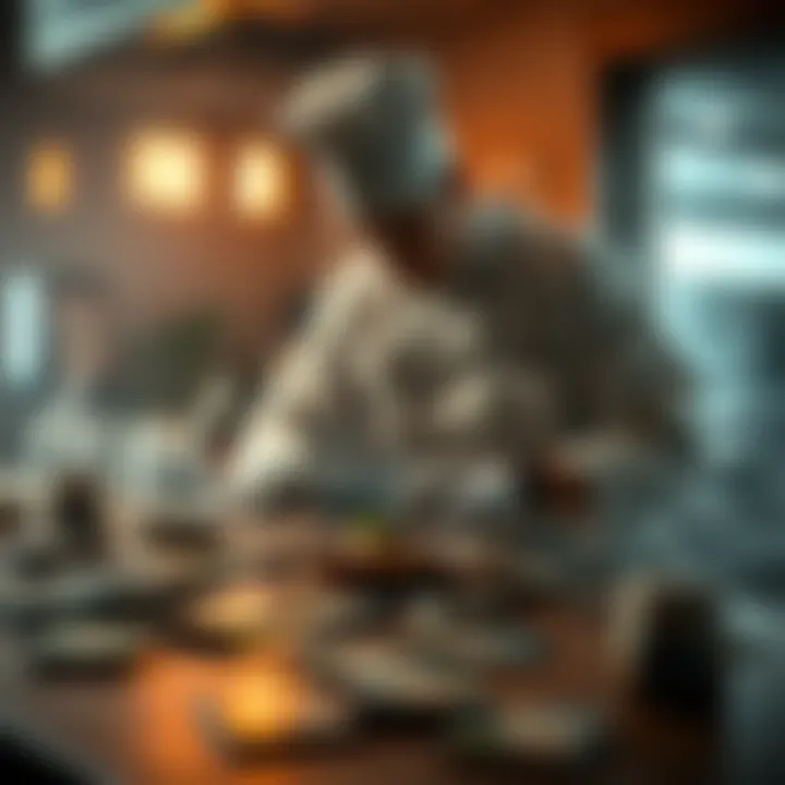 Private chef preparing food and trading cards scattered on a table, symbolizing misused funds from Ashes Of Creation Kickstarter