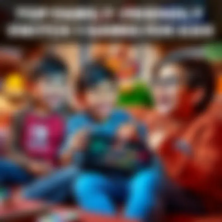 Two young children enjoying a multiplayer game on Nintendo Switch, smiling and having fun in a cozy living room