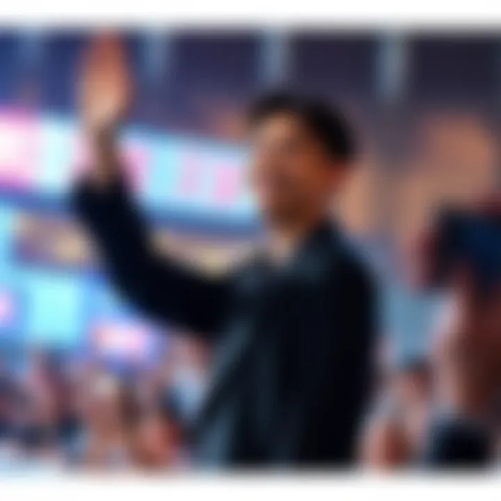 Kikuo smiling and waving to fans during his comeback event.