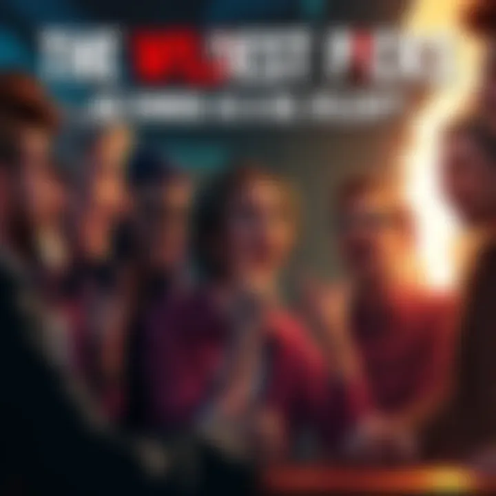 A group of people passionately discussing their choices for fictional killers, with animated expressions and gestures.