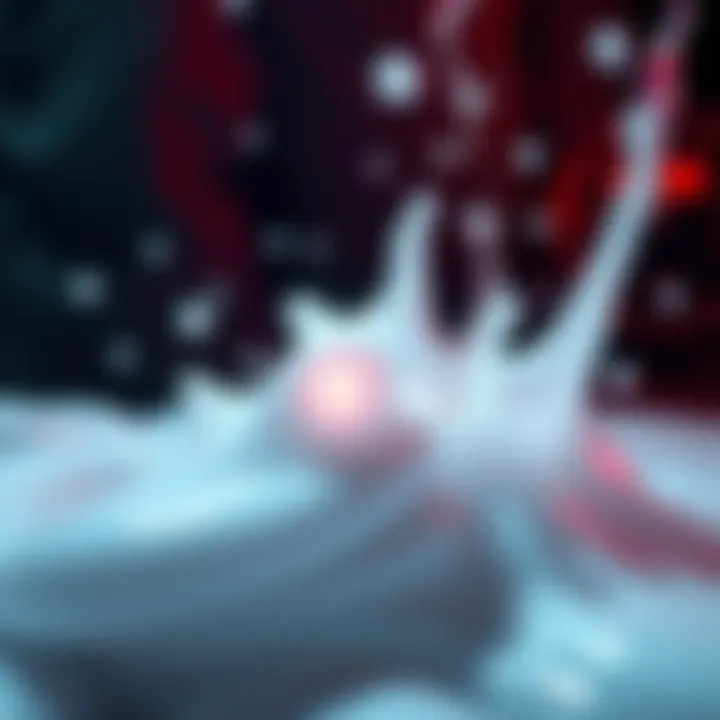 A close-up view of a mysterious white goo resembling the substance from Stranger Things, with hints of dark and eerie background elements.