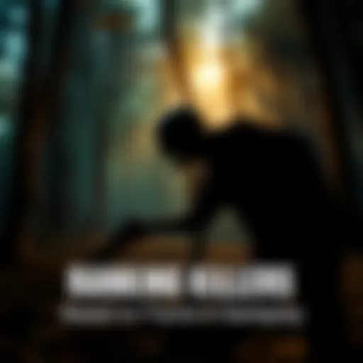 A blurred figure of a ghoul lunging towards a survivor in a dark, eerie forest setting