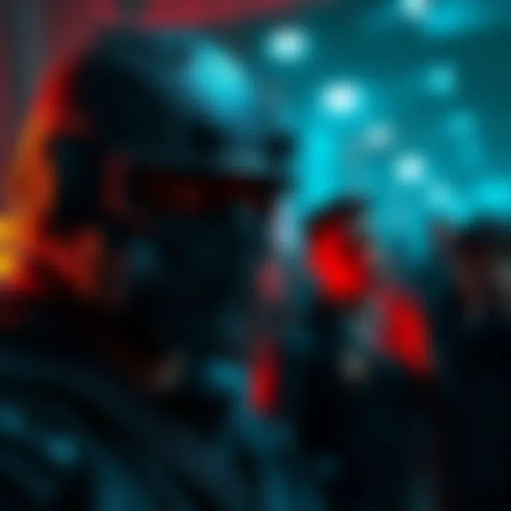 Killer in Knight game looking conflicted A player portrayed as a killer in the game Knight, showing a mix of determination and guilt, while watching survivors react with distress.