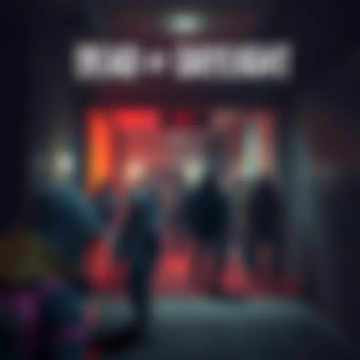 A graphic showing a group of killer characters in Dead by Daylight looking disheartened as they leave a game lobby, symbolizing player exodus.