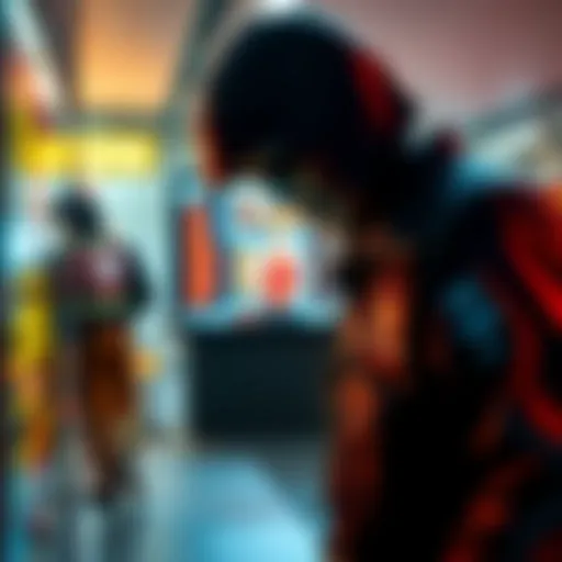 A killer character looking at a screen displaying survivor statistics before a match