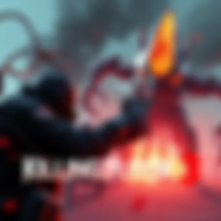 Killing Floor 3 Gameplay Scene A character in Killing Floor 3 aiming a weapon while facing a large enemy, showcasing lag and difficulty spikes in the game.