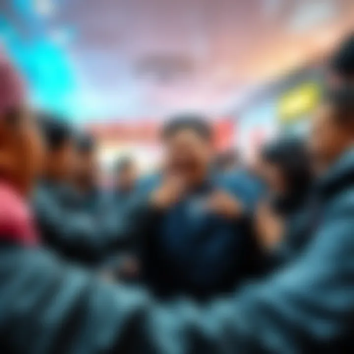 KIM interaction moment A joyful interaction between people and KIM, showcasing smiles and enthusiasm