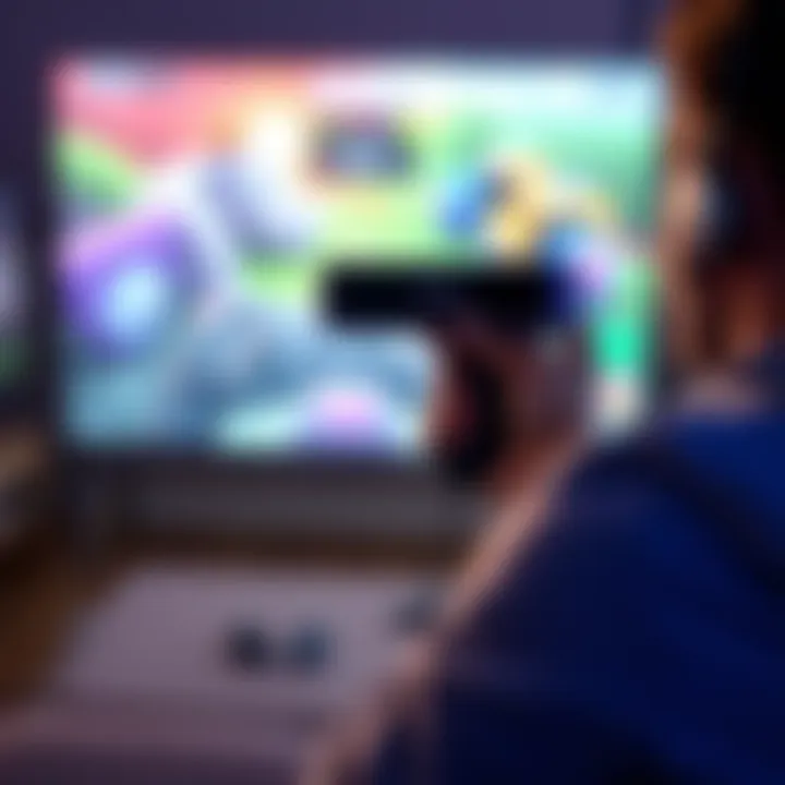 A person playing a video game using a Kinect device, showcasing motion controls and interactive gameplay.