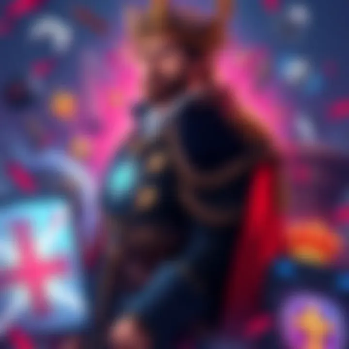 An illustration showing King Charles surrounded by gaming icons and royal symbols, highlighting the new DLC features.