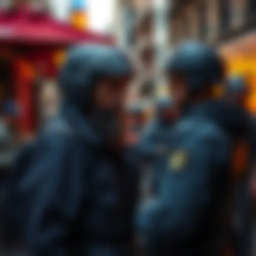 KingCid facing a street vendor in New York City during a confrontation, with police nearby observing the situation.