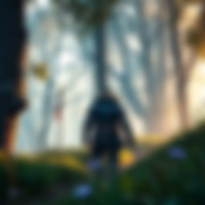 A character in medieval armor exploring a forest setting in Kingdom Come: Deliverance, showcasing the game's open-world design and natural environment.