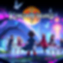 Artwork showcasing key visual elements from upcoming games influenced by Kingdom Hearts, featuring colorful characters and fantasy settings.
