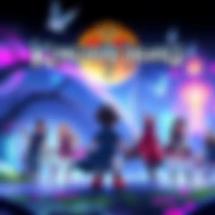 Artwork showcasing key visual elements from upcoming games influenced by Kingdom Hearts, featuring colorful characters and fantasy settings.