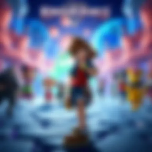 KINGDOM HEARTS IV Trailer Scene A vibrant scene from the KINGDOM HEARTS IV trailer featuring Sora and Disney characters in a colorful world