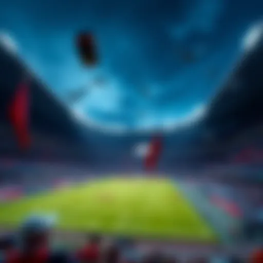 A view of Kiri Stadium during a recent game, showing players on the field with no active chat or audience engagement, highlighting a calm atmosphere.