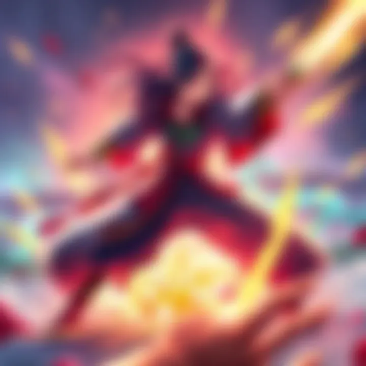 Kiriko in Action Kiriko using swift step with a vibrant background during a battle, showcasing her mobility and skills.