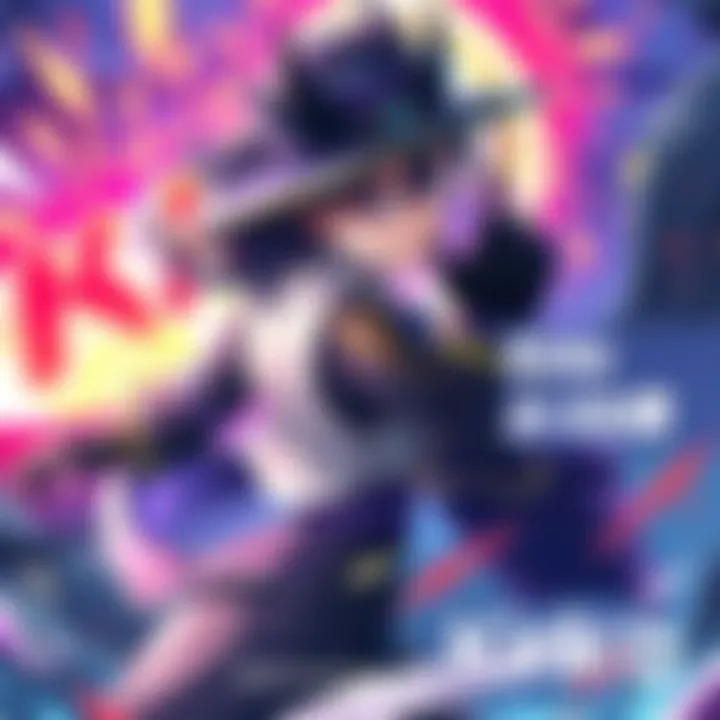 Kiriko, a character with a mystical appearance, showcases her skills in a vibrant battle scene with colorful effects in the background.