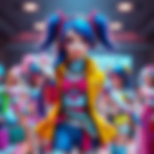 Kiriko character from Overwatch dressed in various colorful Barbie-style outfits with accessories