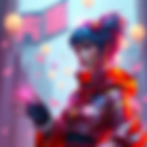 Kiriko wearing a vibrant and unique skin design with colorful details, showcasing her character's style and attitude in the game