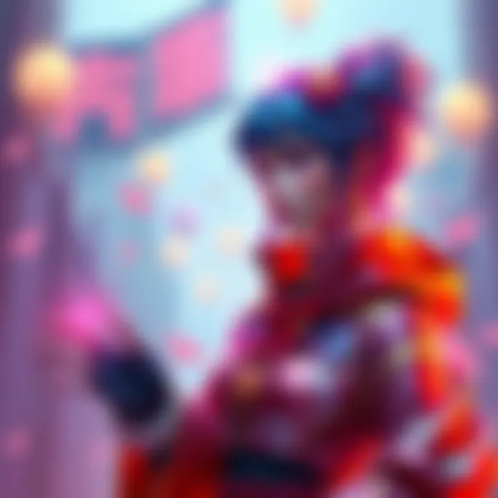 Kiriko wearing a vibrant and unique skin design with colorful details, showcasing her character's style and attitude in the game