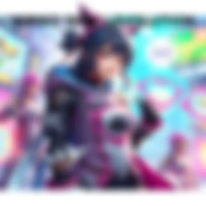 A character named Kiriko showcasing her legendary skins in a vibrant gaming environment