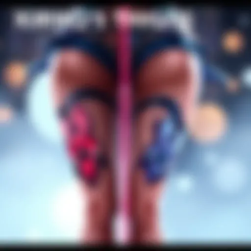 Side-by-side comparison of Kiriko's promotional thigh design and her in-game thigh appearance during ranked play.