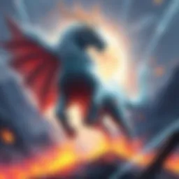 The Kirin striking a majestic pose as it enters the Forbidden Lands, surrounded by mystical terrain and glowing elements, symbolizing new adventures.