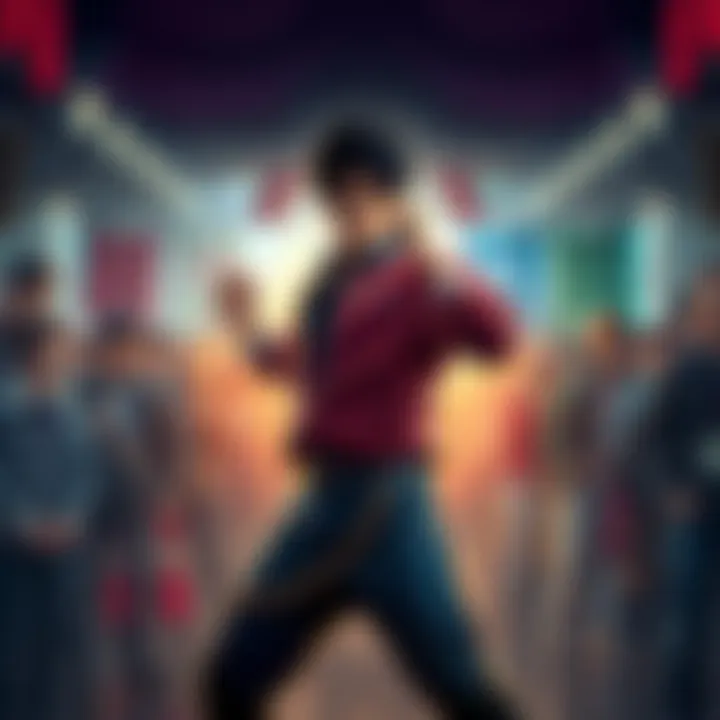 Kiryu Kazuma in a dynamic pose, standing strong in front of a diverse crowd, representing his fight for equal rights and justice.