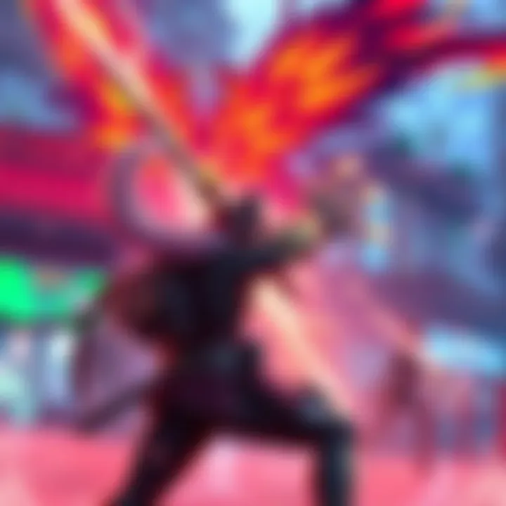 A player character defeating a Kitsune Kill Squad, showing the squad being overpowered in a vibrant game environment.