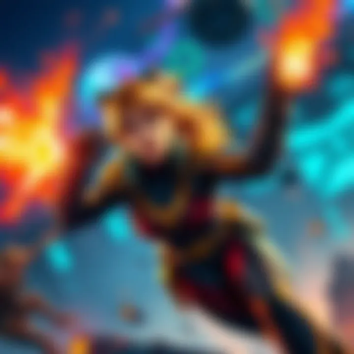 Kitty Pryde showcasing her power in a Guardians of the Galaxy game, with Angelica enhancing her abilities.