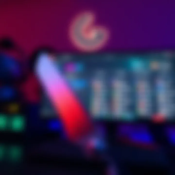 A close-up of a gaming setup featuring a knife blade and a team roster on a screen, symbolizing tensions in the gaming scene.