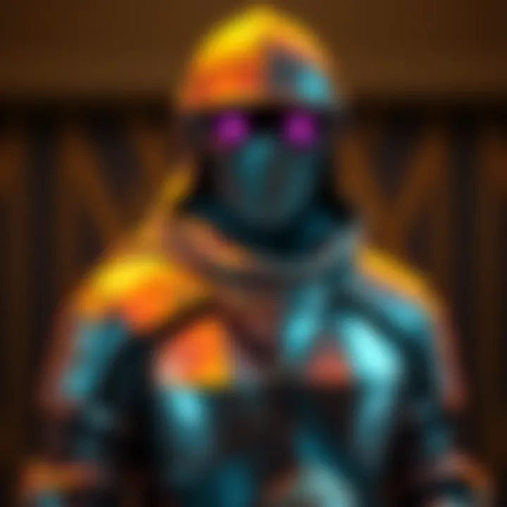 A model wearing a trendy knight-inspired outfit featuring modern armor elements and stylish accessories.