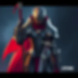 A digital illustration of a knight outfit design inspired by Evil Dead game elements for the character Ashley, featuring armor and weapon details.