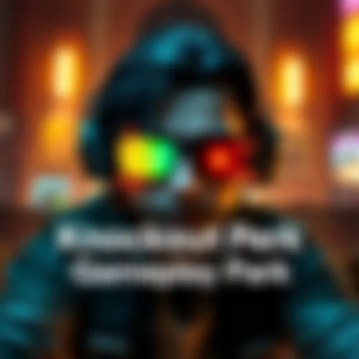 A game scene showing a character experiencing blindness and deafness effects from the Knockout perk, with a visual distortion around them.