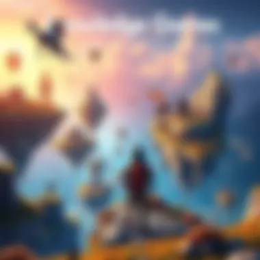 Knowledge Game Adventure A player exploring a vibrant alien world filled with floating islands and unique creatures, symbolizing knowledge and discovery in video games.