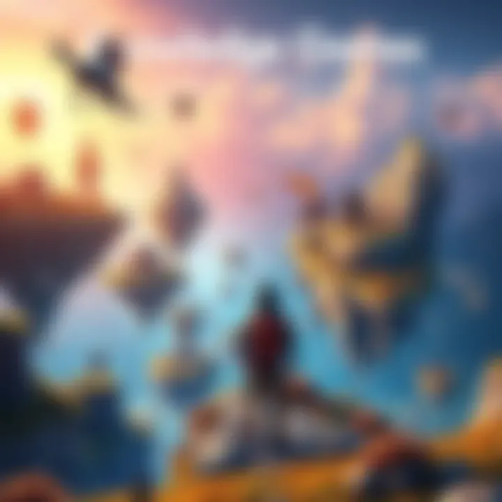 Knowledge Game Adventure A player exploring a vibrant alien world filled with floating islands and unique creatures, symbolizing knowledge and discovery in video games.
