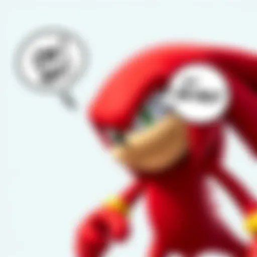 Knuckles from Sonic Adventure expressing frustration with a speech bubble that says 'Oh No'