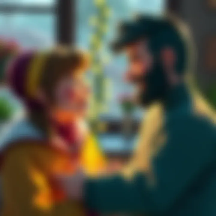 Knut expresses warm compliments to Louise, showcasing their strong friendship in a joyful setting.