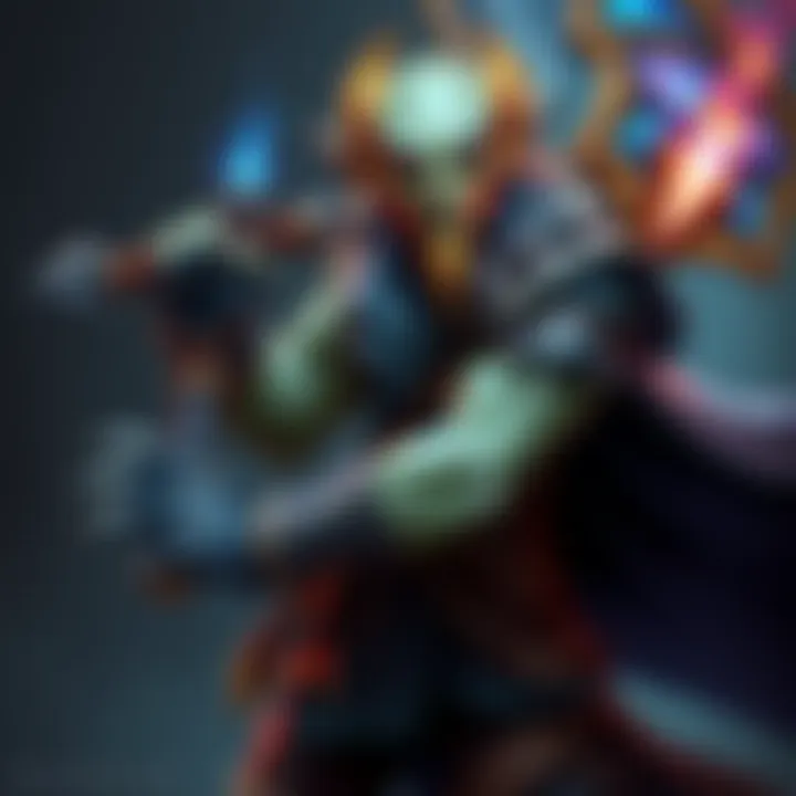 A muscular Kobold character dressed in warlock attire, wielding a martial weapon and showcasing unique magical elements.