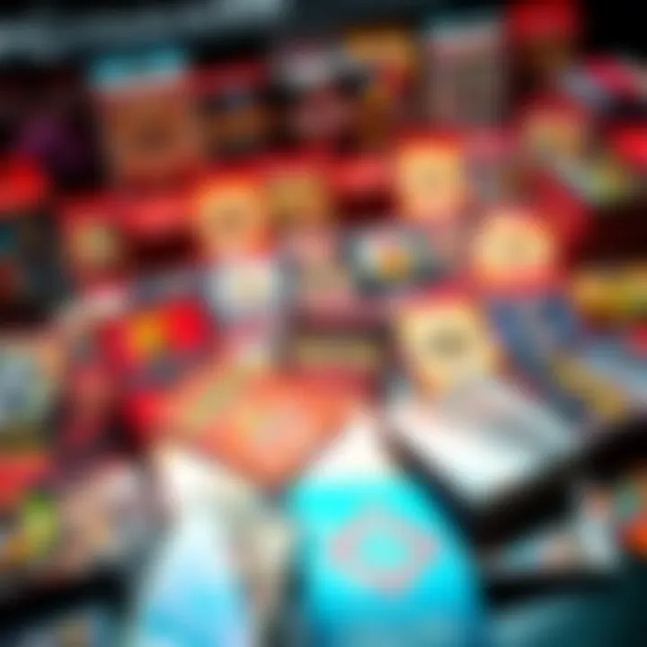 A vibrant display of various Konami Cards laid out in an organized manner, showcasing new releases and rare finds for collectors.