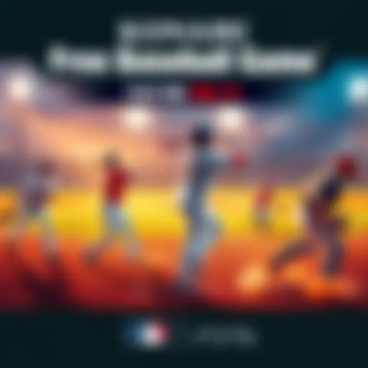 Konami Free Baseball Game A promotional image of Konami's new free baseball game showcasing baseball players in action on a field, highlighting the game's collaboration with MLB.