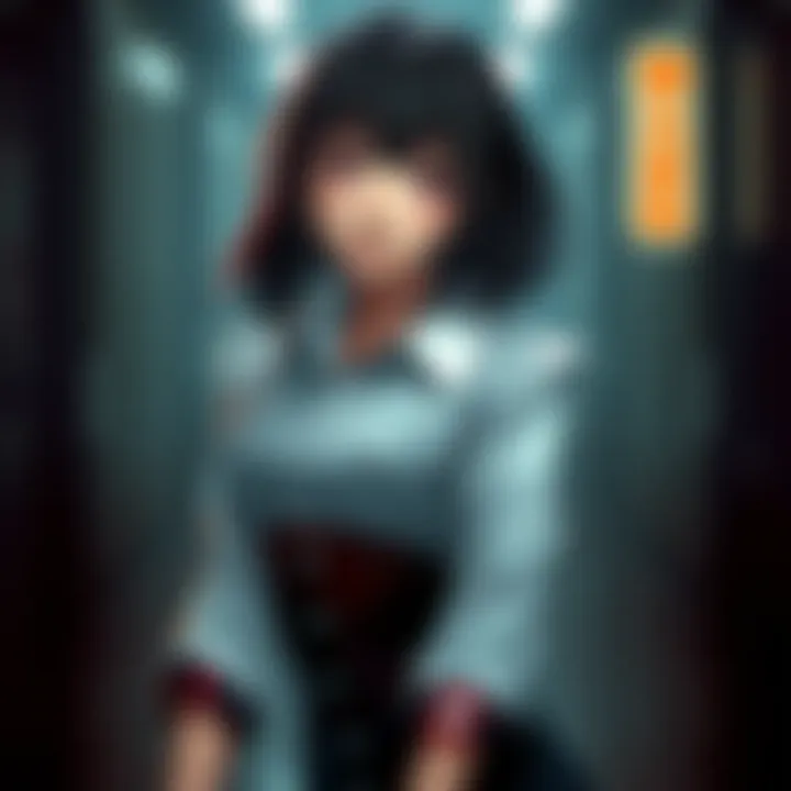Konatsu Kato dressed as Shimizu Hinako from Silent Hill f, showcasing her character's look in a dark atmosphere