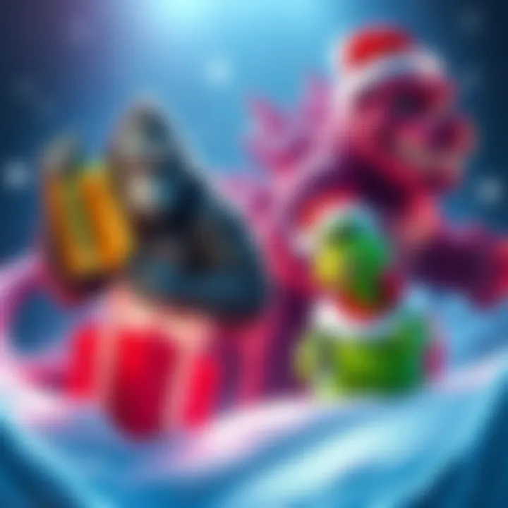 Kong and Godzilla characters with a festive Grinch re-skin concept